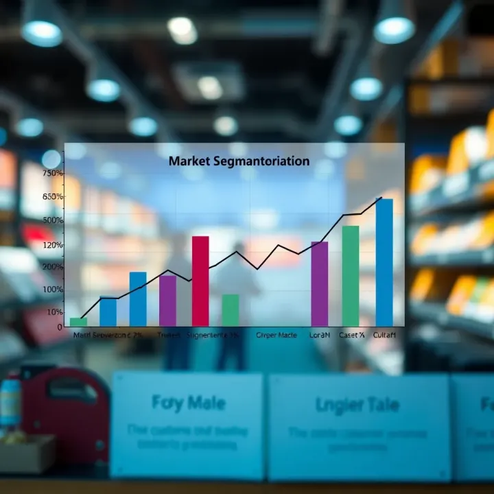 Market Segmentation and Customer Profiling according to Kotler Graph representing market segmentation with distinct customer groups and their unique preferences