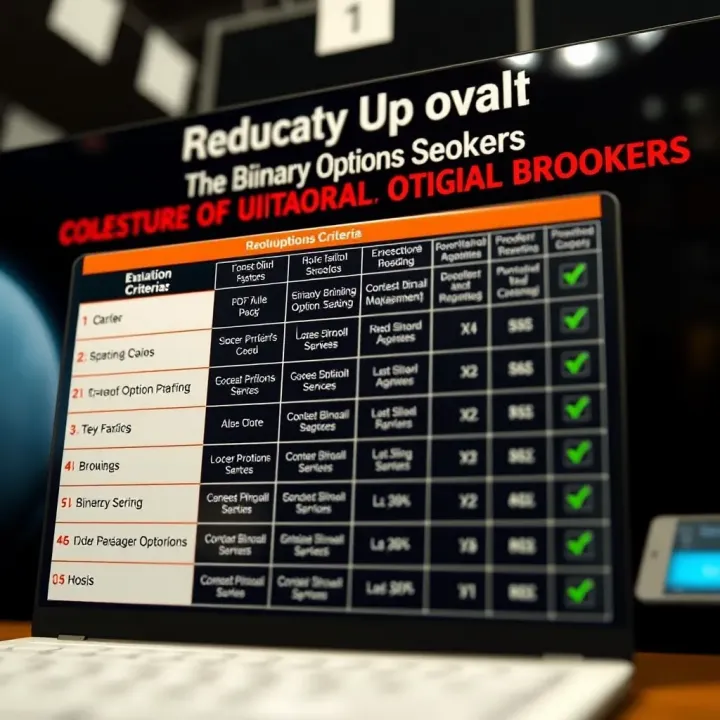 Chart depicting the evaluation criteria for selecting binary options brokers
