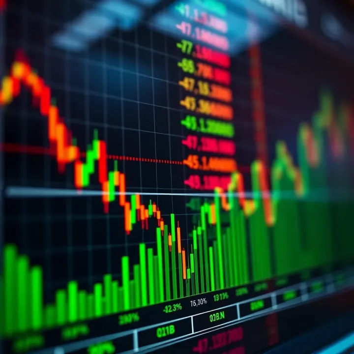 Graph showing financial data trends related to binary options trading