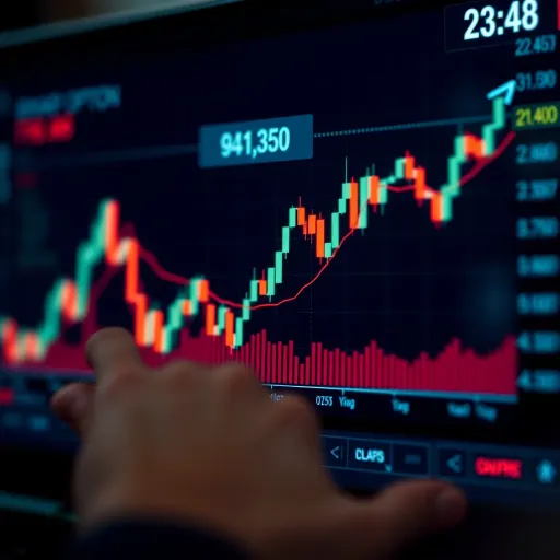 Graph illustrating the fluctuation of binary options trading with highlighted risks and market trends