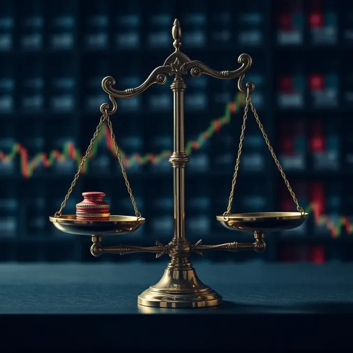 Illustration of a balanced scale symbolizing risks and benefits in binary options investment