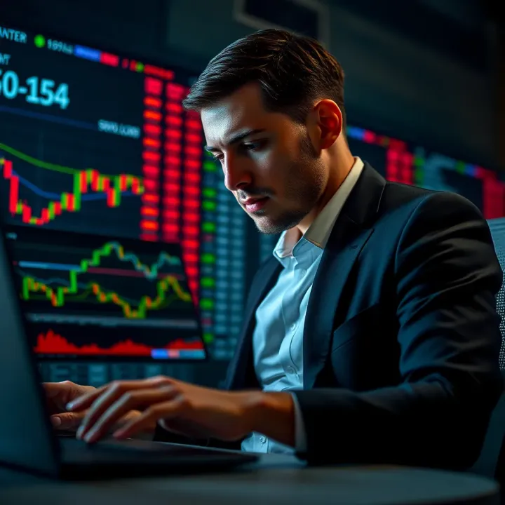Conceptual illustration of risk management and strategy optimization in binary options market