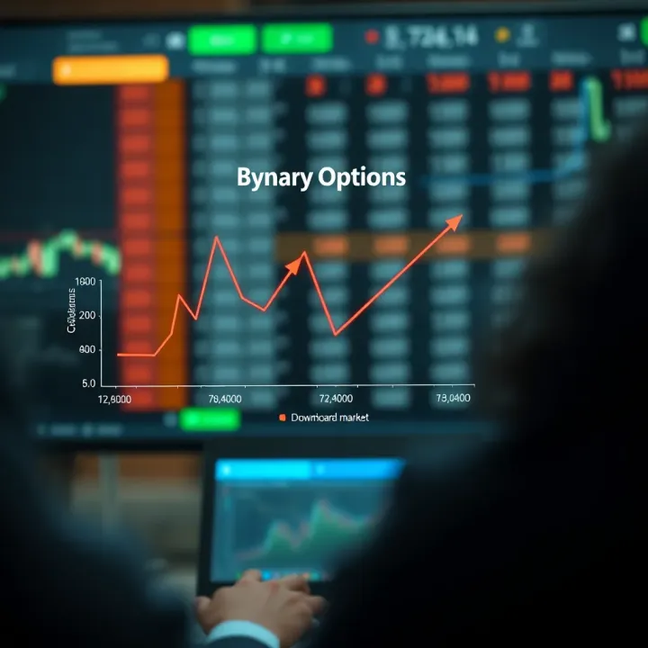 Understanding the Mechanics of Binary Options Trading Diagram illustrating how binary options trading works with upward and downward market trends