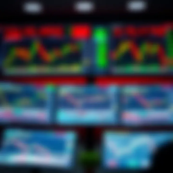 Overview of Trading Dashboard Featuring Market Charts and Tools Dashboard showing stock market charts and trading tools on multiple screens