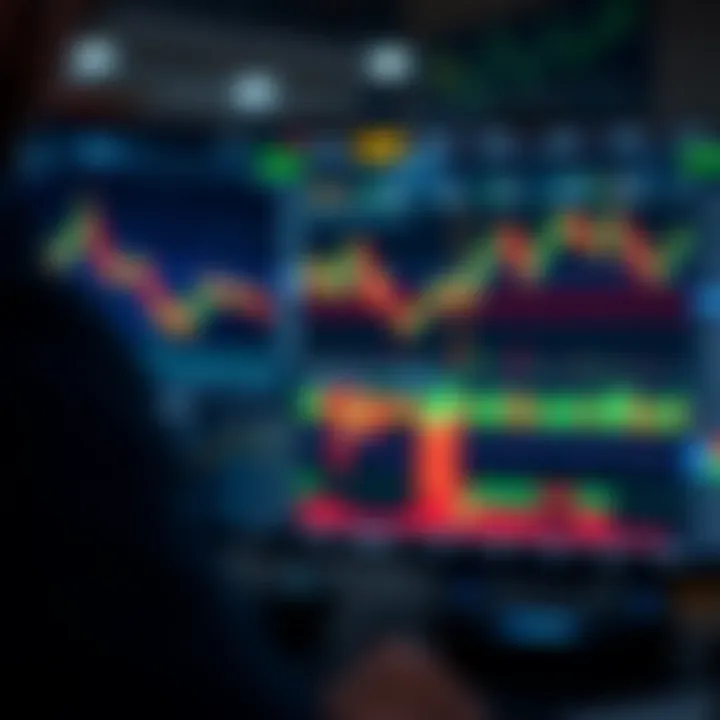 Modern trading software interface displaying real-time stock charts and technical indicators