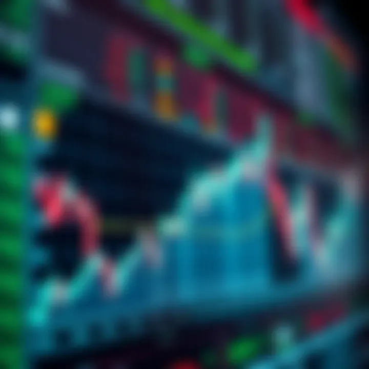 Graph showing binary options trading concepts with digital charts and financial data