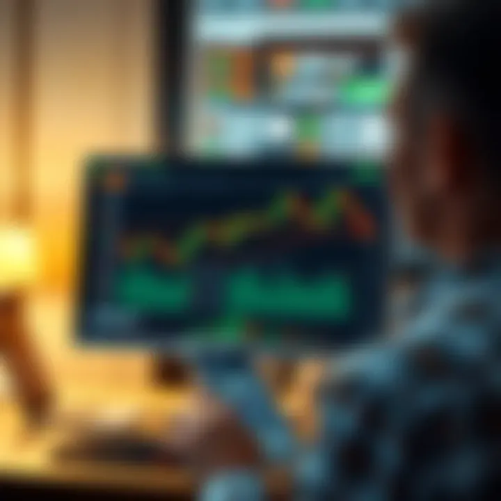 Binary Options Trading Platform Interface Illustration of a computer screen displaying a binary options trading platform interface