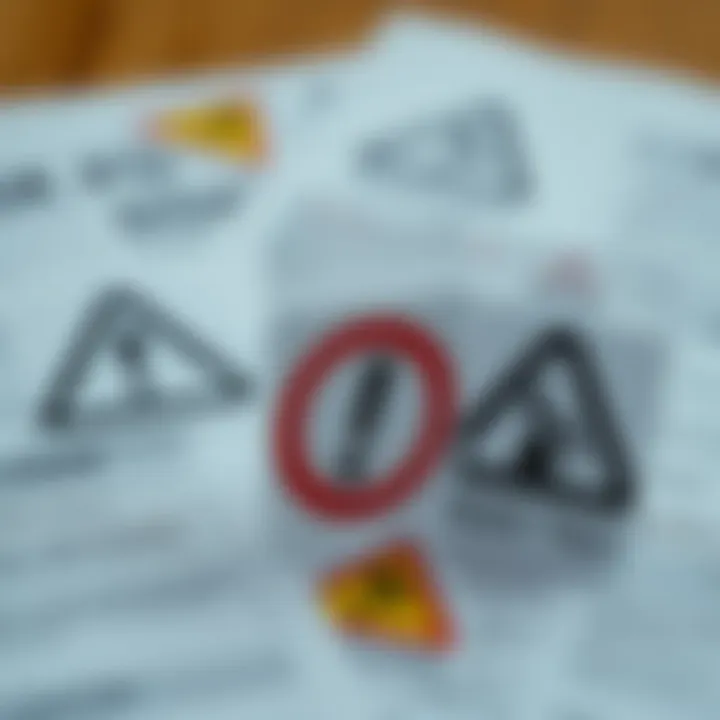 Risks and Regulatory Guidance in Binary Options Trading Caution symbols and regulatory documents representing risks and guidelines in binary options trading