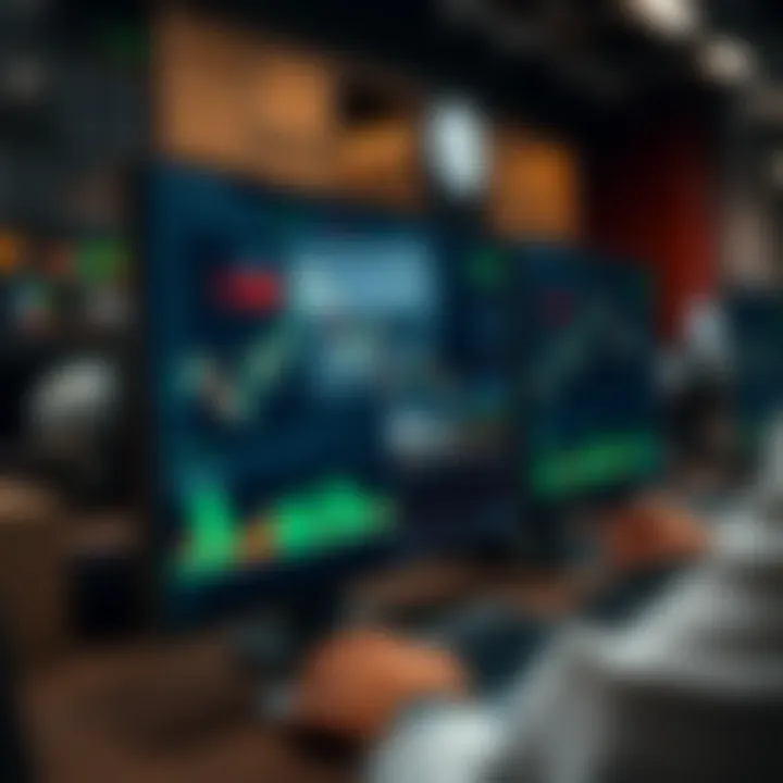 Screenshot of advanced trading platform interface with charts and tools