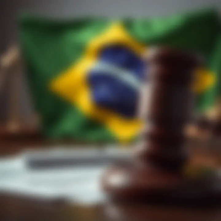 Legal document with Brazilian flag symbolizing regulation of binary options brokers in Brazil