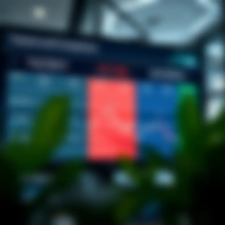 Comparison of features and costs for various day trading platforms displayed on a digital screen