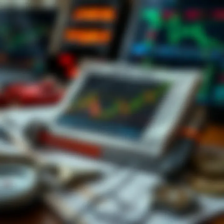 Illustration of financial tools and notes symbolizing trading methods and educational content