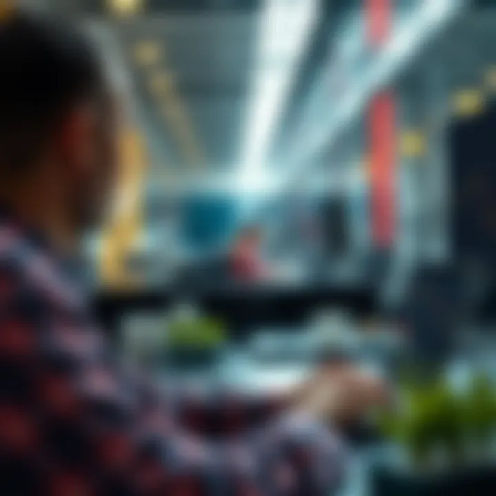 Illustration showing a user connecting with experienced traders through a digital platform