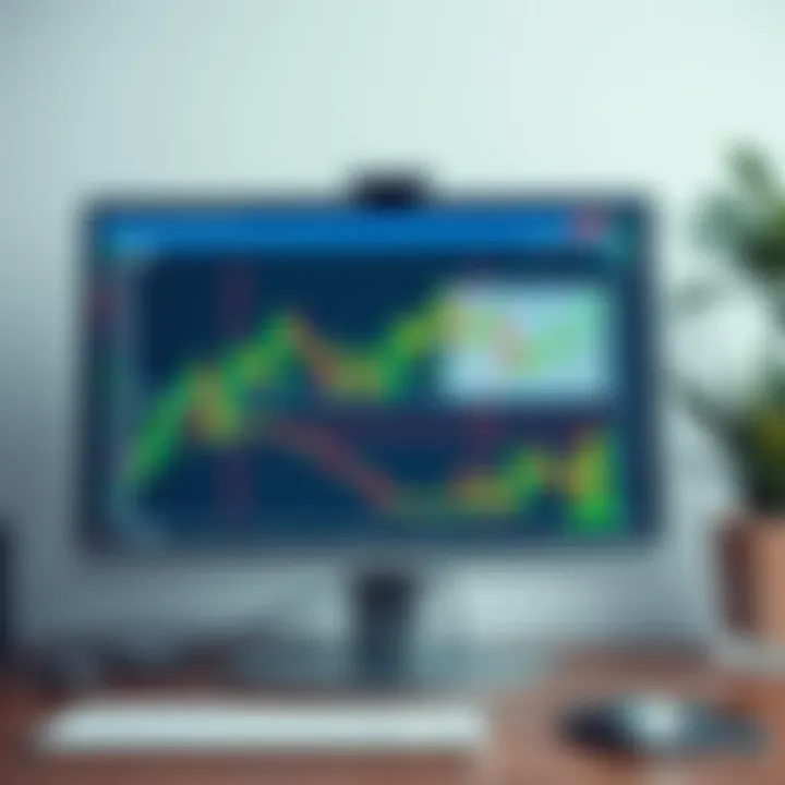 Conceptual design depicting risk-free financial market practice using a demo account on a computer screen