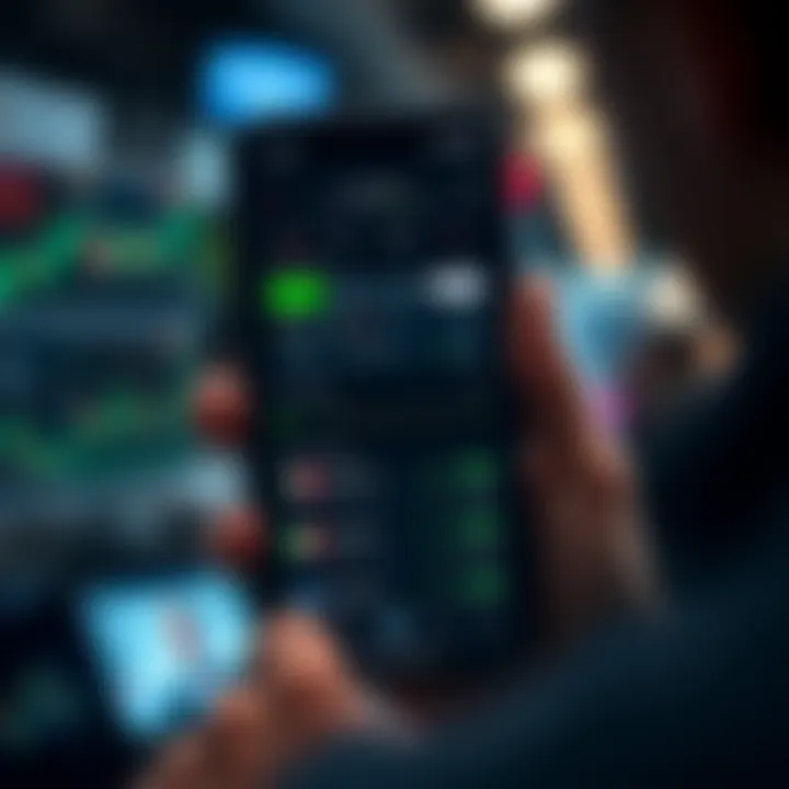 Mobile phone screen displaying a copy trading app interface with real-time trade copying options