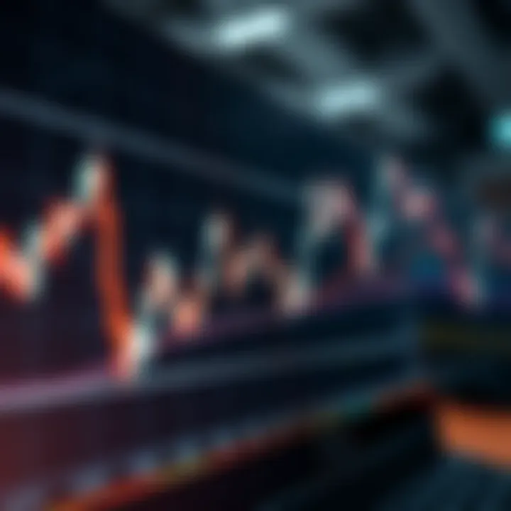 Graph showing rapid fluctuations in stock prices within a single trading day
