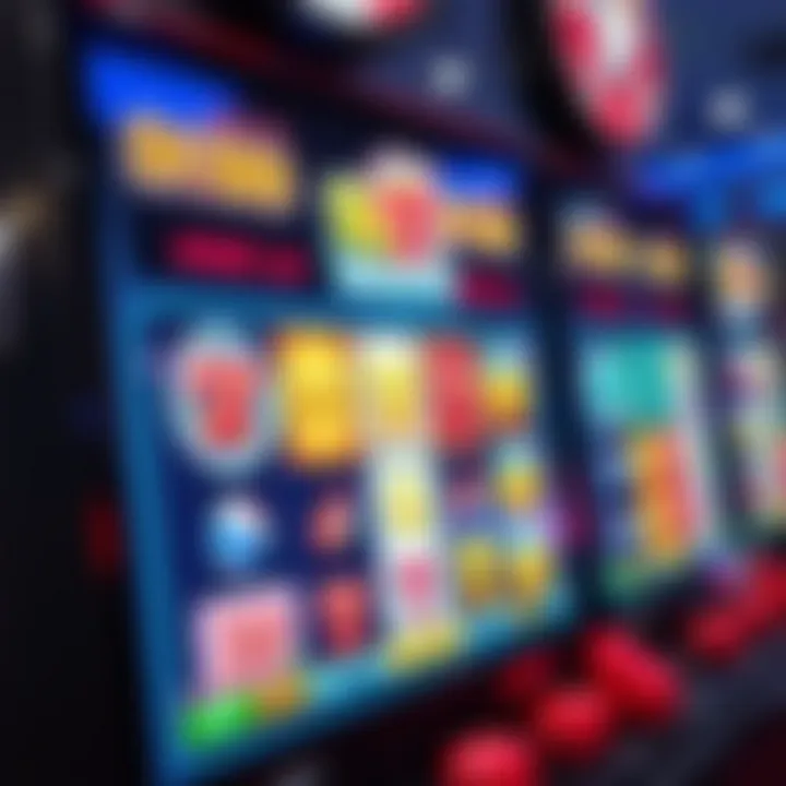 Digital slot machine interface showing variety of game symbols during free play mode