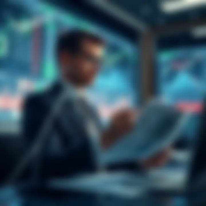 Investor reviewing economic data charts to make informed decisions