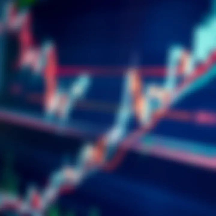 MACD indicator lines crossing on a financial trading chart