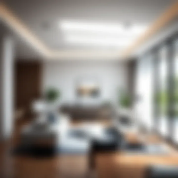 Modern interior design showcasing contemporary furniture and natural lighting in a stylish living room