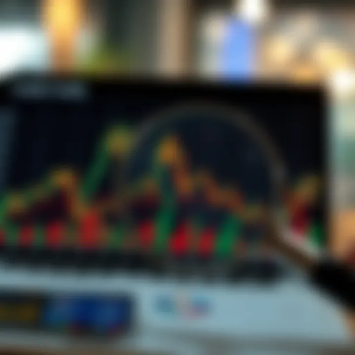Identifying Market Opportunities through Trend Analysis Graph showing rising market trends with magnifying glass highlighting key growth areas
