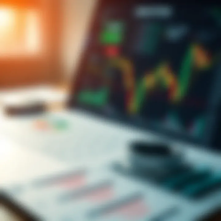 Conceptual illustration of financial risk management tools and charts