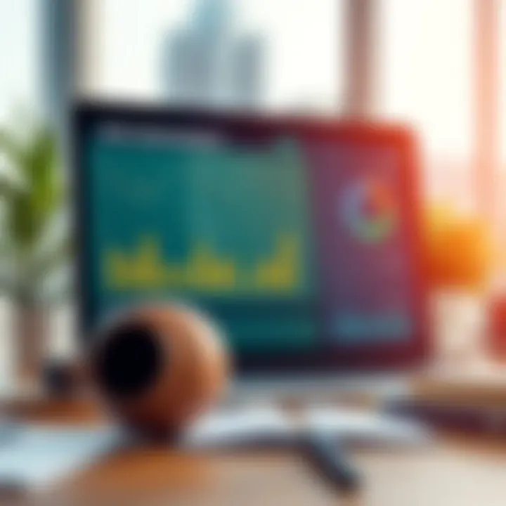 Conceptual illustration of risk management with charts and strategy elements