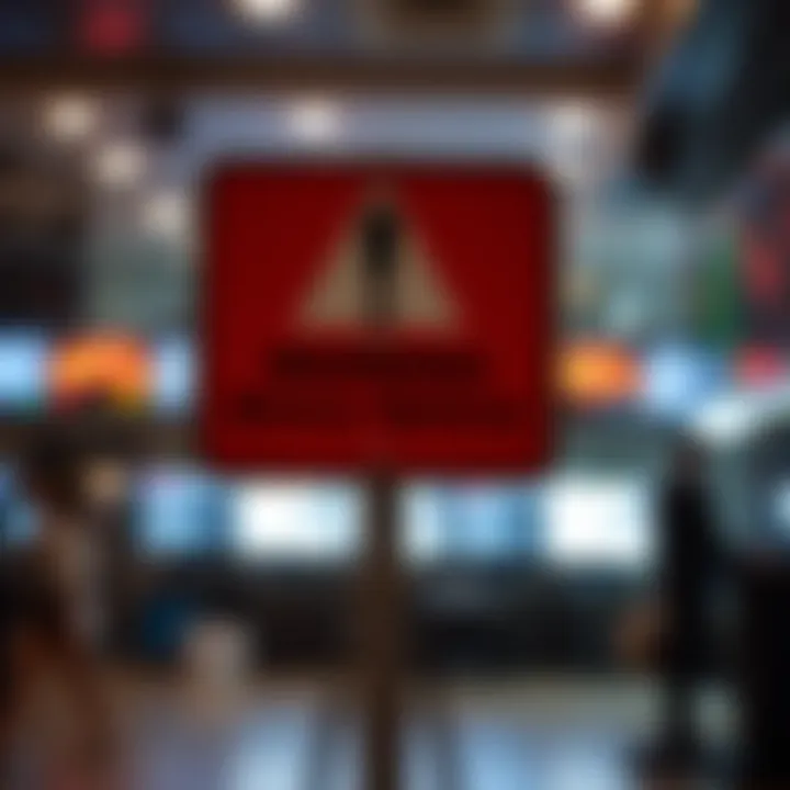 Warning sign emphasizing risks associated with automated binary options trading