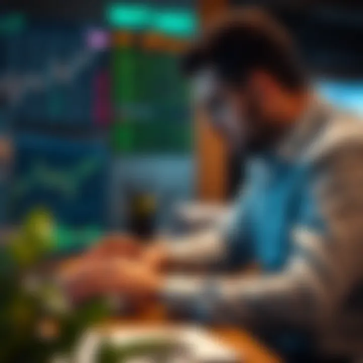 Trader analyzing economic data on a laptop to make informed forex decisions