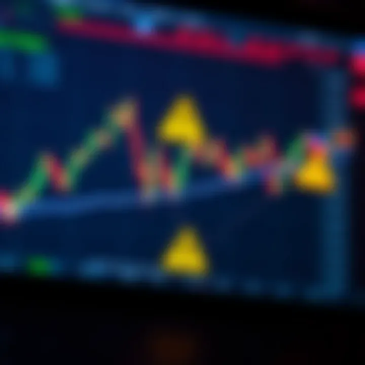 Understanding Binary Options and Fraud Risks Illustration showing a chart with fluctuating binary options and warning symbols highlighting potential fraud risks