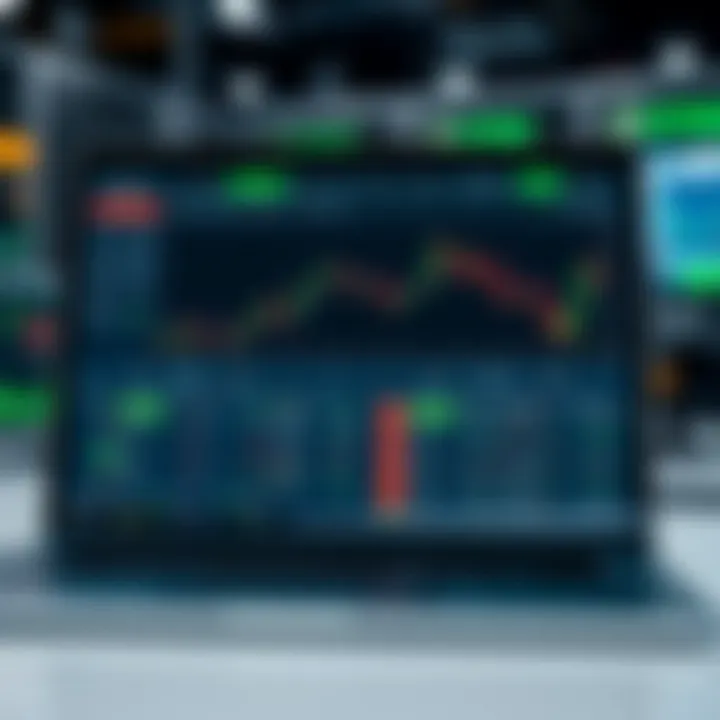 User interface of a virtual stock trading application with investment options