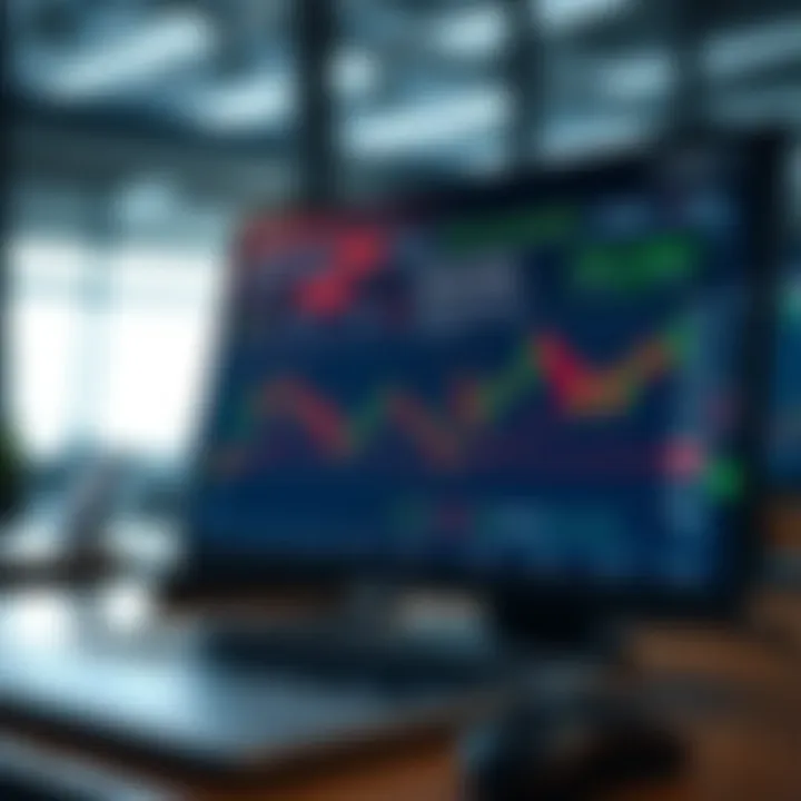 Conceptual graphic showing virtual trading on screen with benefits like risk-free practice and strategy development highlighted