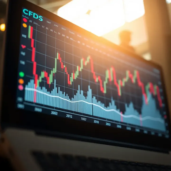 Price Movement Chart Illustrating CFD Day Trading Activity Chart displaying upward and downward price movements indicating day trading activity with CFDs