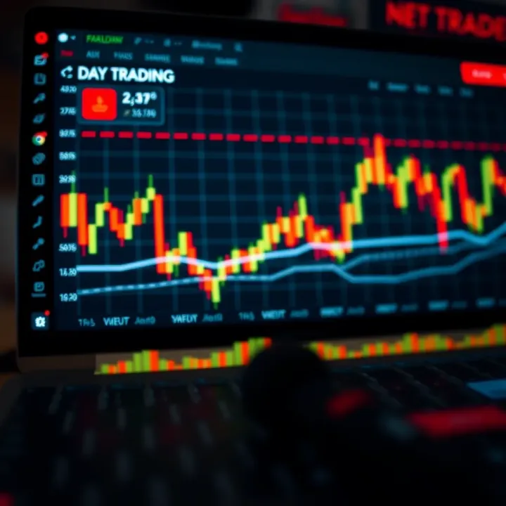 Graph showing day trading strategies and market trends