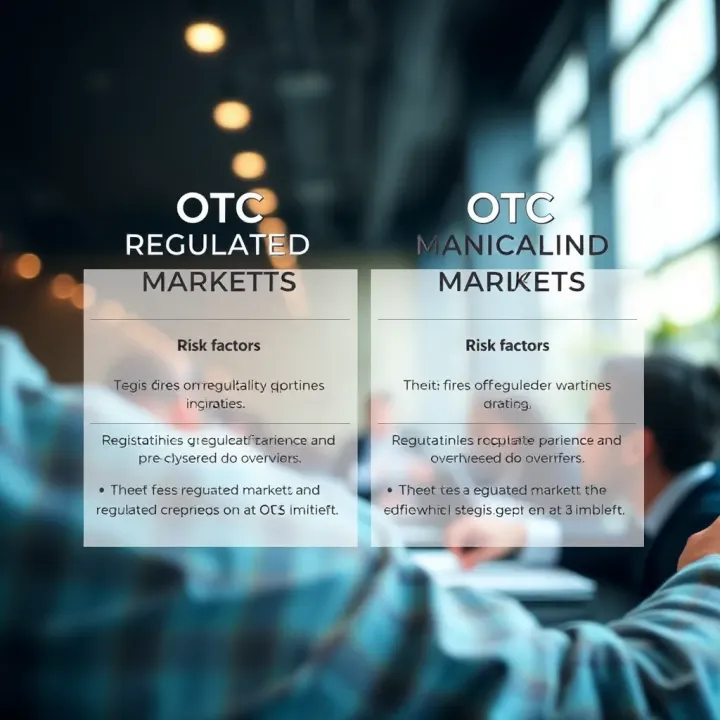 Illustration comparing regulated markets with OTC markets, emphasizing differences in oversight and risk factors