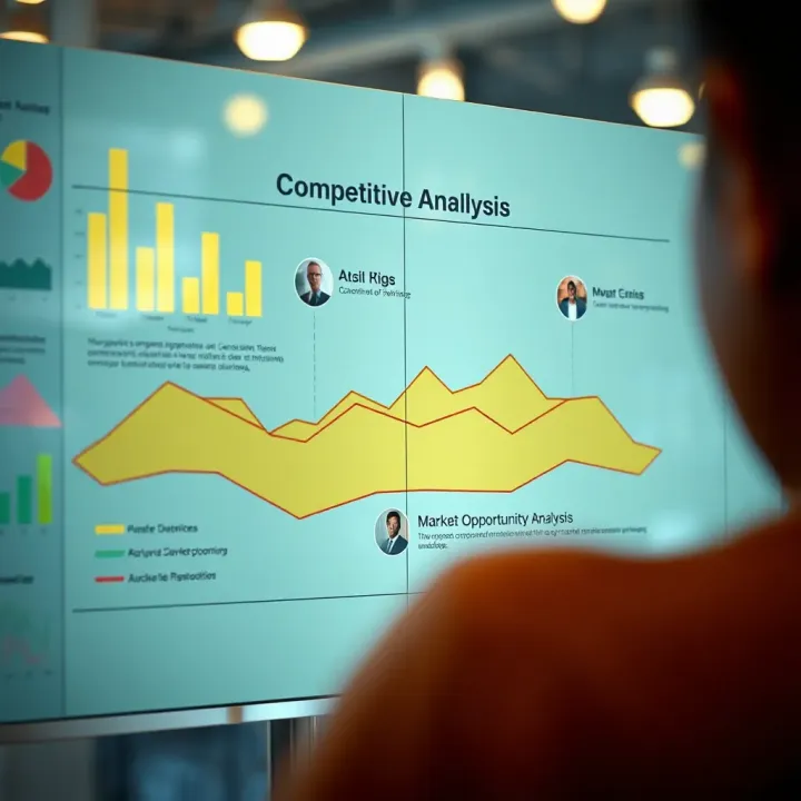 Mapping Competitive Landscape and Identifying Market Opportunities Diagram illustrating competitive analysis and market opportunity mapping
