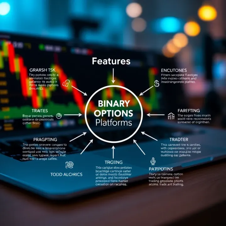 Diagram illustrating the key features and functionalities of binary options trading platforms