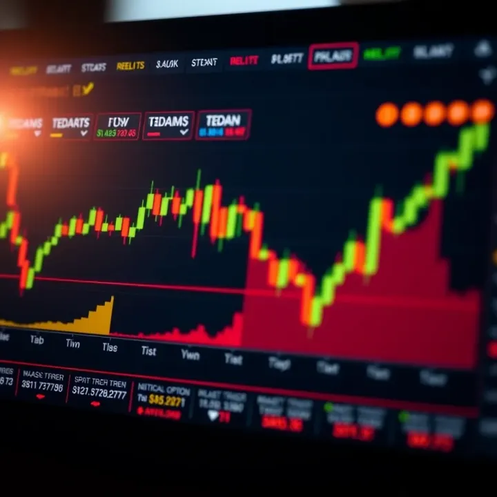 Trend and Signal Visualization in Binary Options Trading Graph showing trends and signals of binary options indicators on a digital trading platform