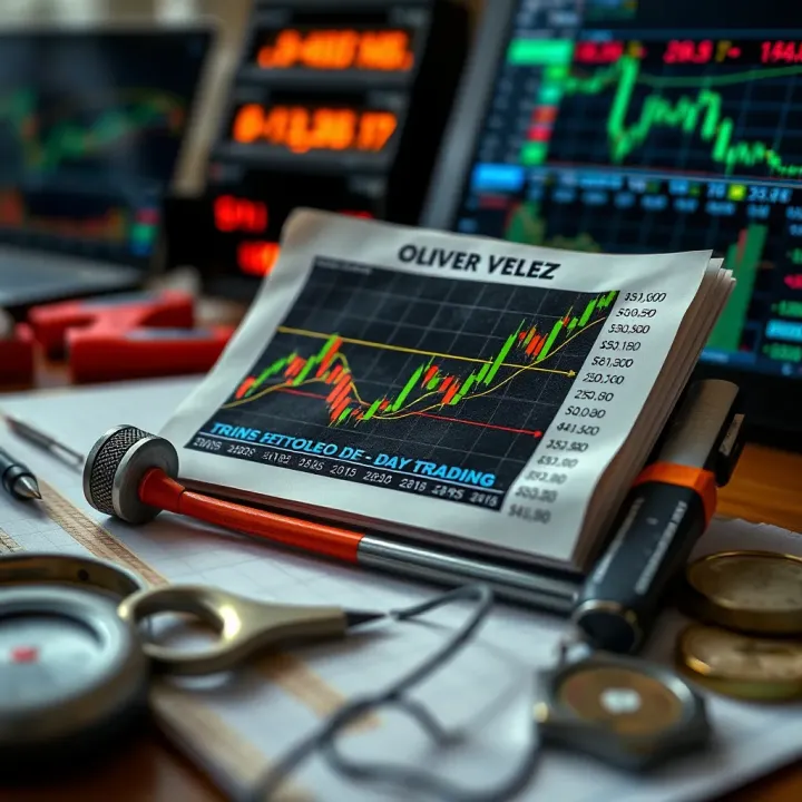 Trading Strategies and Educational Insights from Oliver Velez Illustration of financial tools and notes symbolizing trading methods and educational content