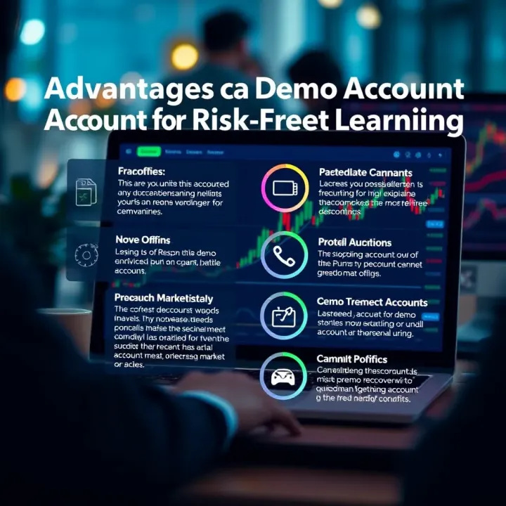 Advantages of Using a Demo Account for Risk-Free Market Learning Graphic showing benefits of using a demo account for risk-free financial market practice