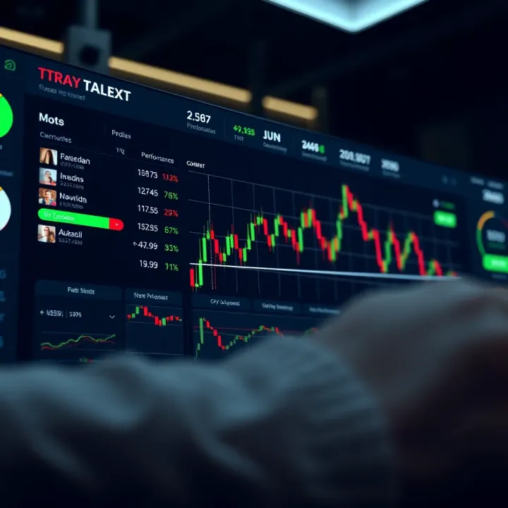 Interface of a copy trading platform showing trader performance and portfolio statistics