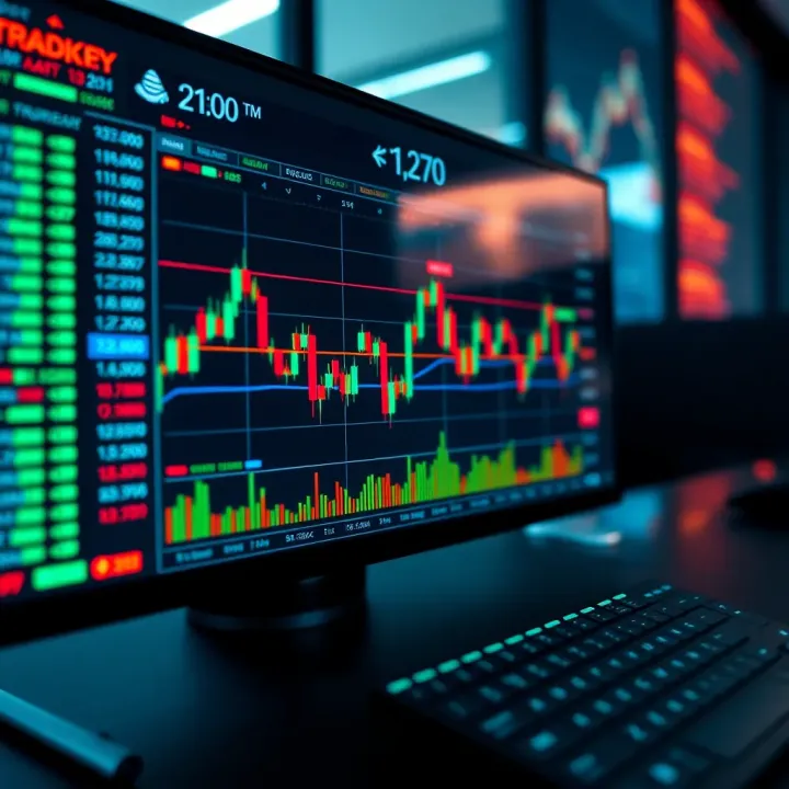 Dashboard of a trading platform showing live charts and market data for day trading