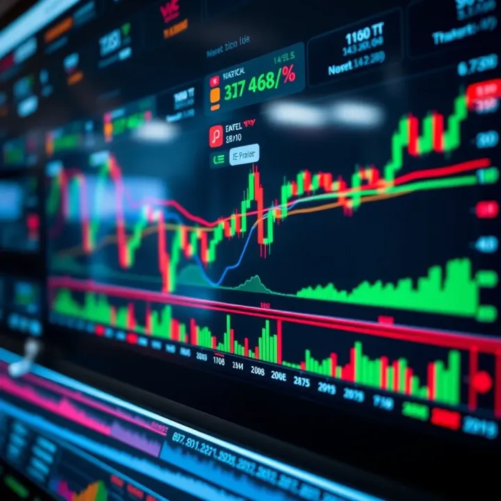 Modern trading platform interface displaying real-time charts and market data
