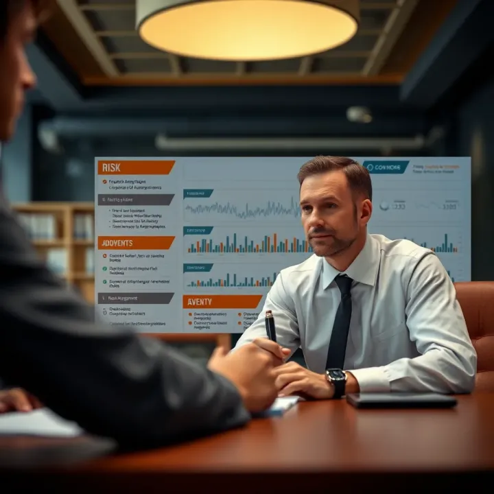 Detailed illustration of risk management concepts and strategies in a professional setting