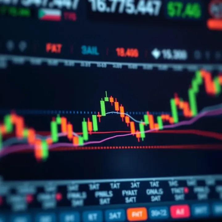 Graph illustrating candlestick patterns and price movements on a trading chart