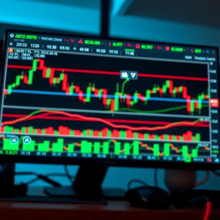 Trading screen displaying price movements and technical levels without indicators