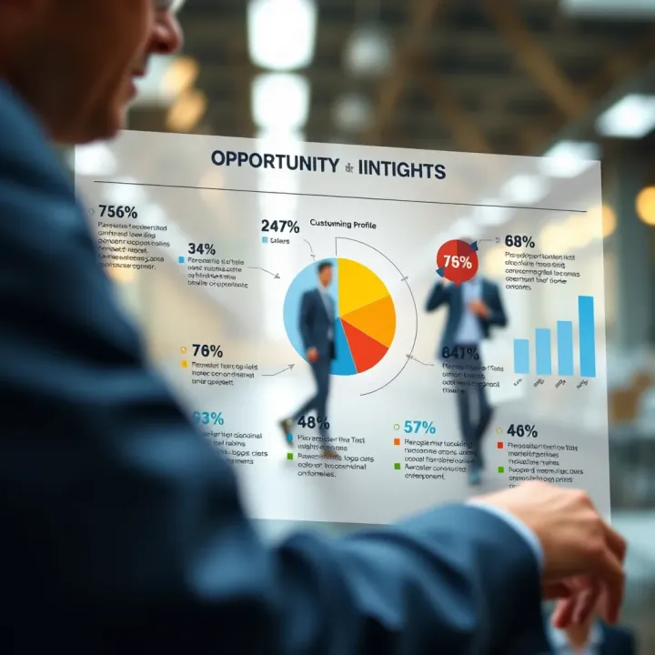 Infographic depicting customer profile segmentation and opportunity identification