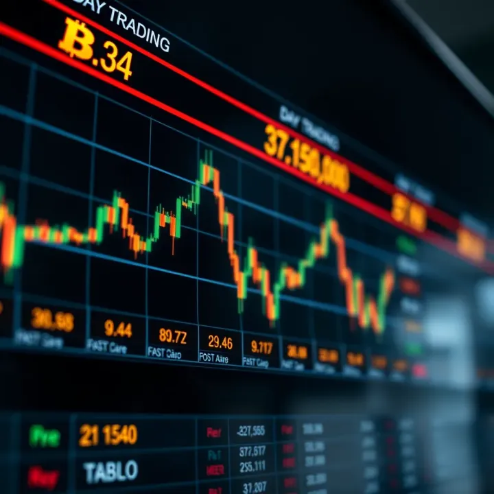 Cryptocurrency Price Movements in Day Trading Graph displaying cryptocurrency price fluctuations over short time periods