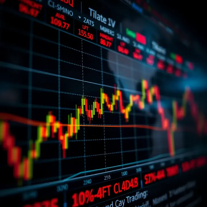 Graph showing cryptocurrency price fluctuations and trading signals