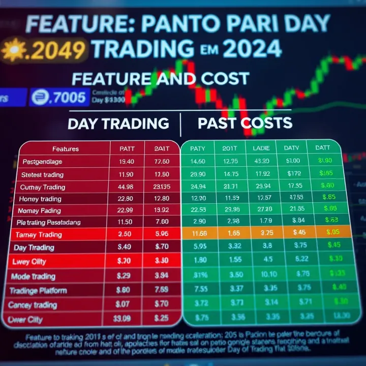 Feature and Cost Comparison of Day Trading Platforms Comparison chart illustrating features and costs of different day trading platforms